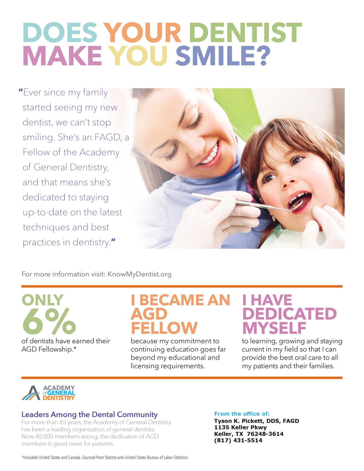 Your New Keller Fellow of the Academy of General Dentistry Pickett