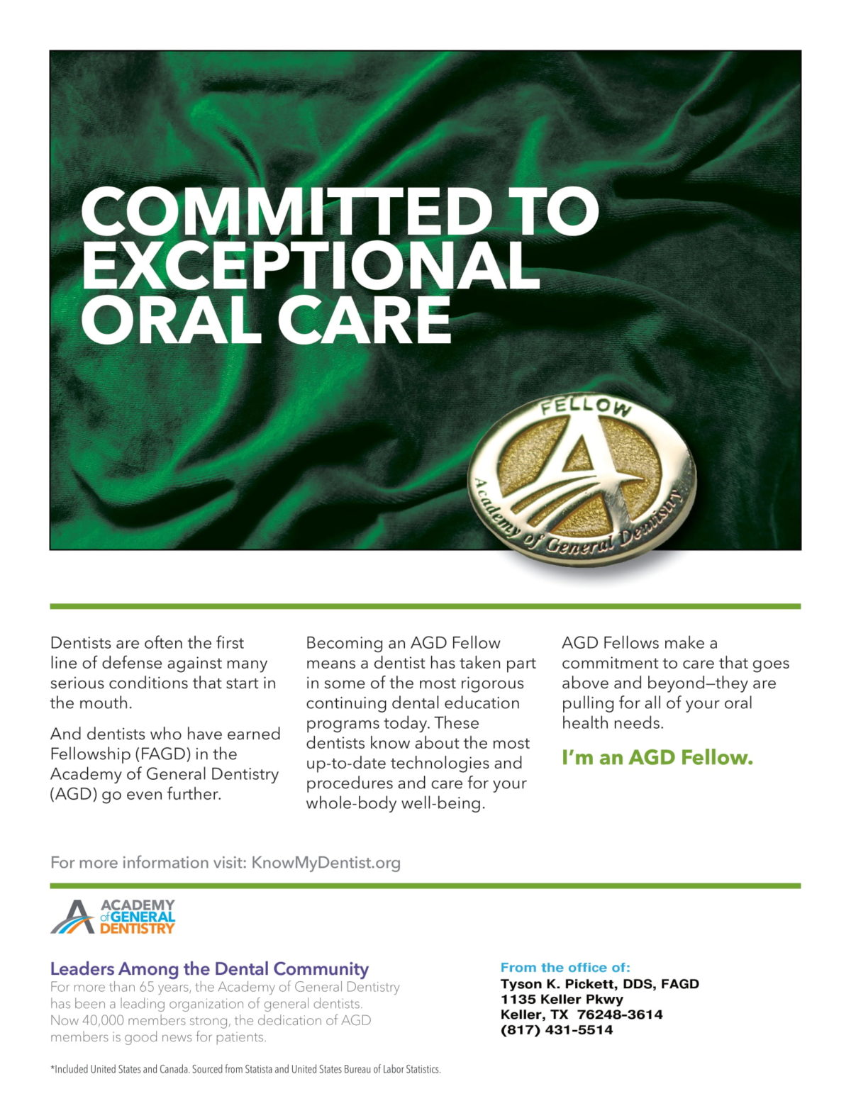 Your New Keller Fellow of the Academy of General Dentistry Pickett